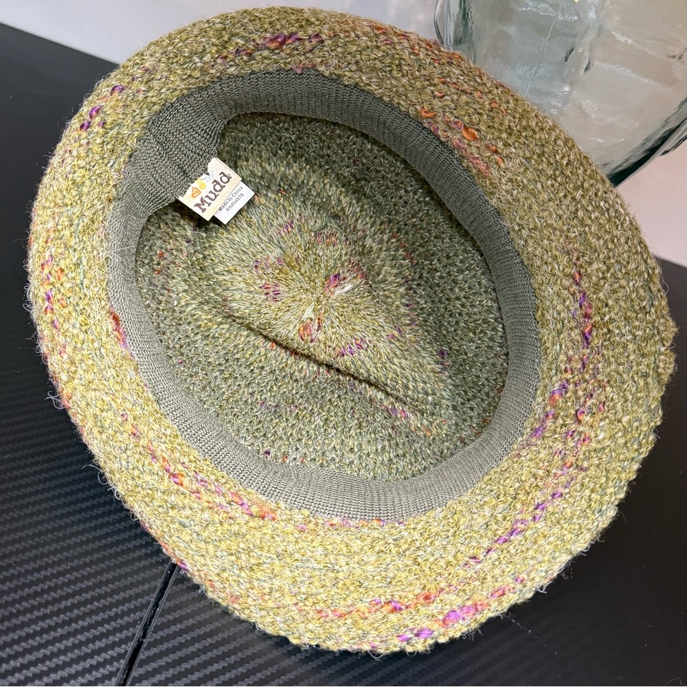 Y2K Mudd Green Boucle Fedora Women's - Picture 8 of 9